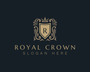 Crown Shield Royal Crest logo design