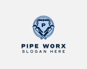 Pipe Wrench Handyman logo design