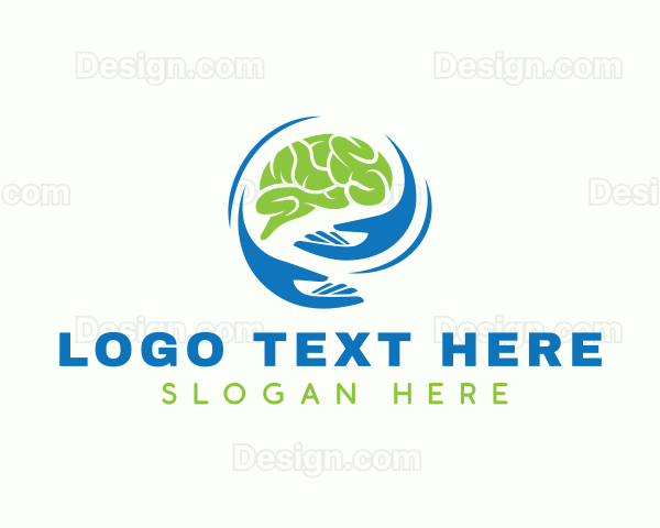 Brain Hand Psychologist Logo