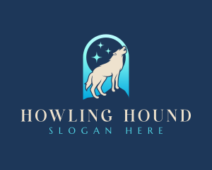 Wild Howling Wolf logo design