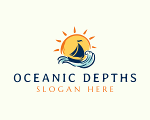 Ocean Boat Wave logo design