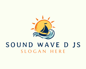 Ocean Boat Wave logo design