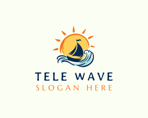 Ocean Boat Wave logo design