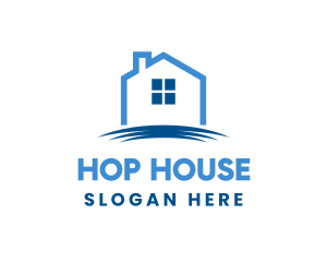 Blue House Renovation logo design