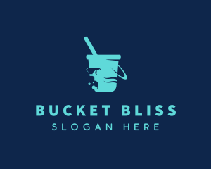 Bucket Spray Bottle Cleaning logo design