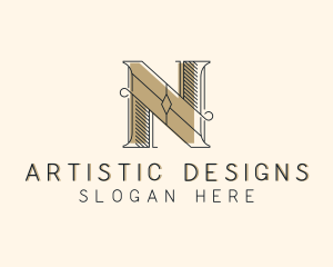 Architect Interior Design Letter A logo design