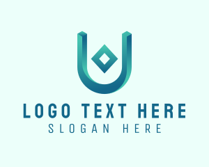 Gradient 3D Letter U logo
