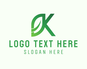 Leaf Letter K logo