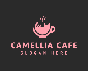 Pink Cat Cafe  logo design