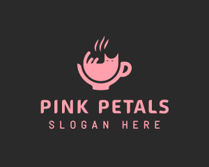 Pink Cat Cafe  logo design