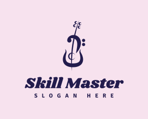 Violin Musical Note logo design