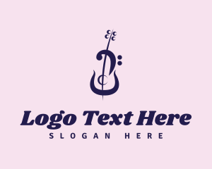 Violin - Violin Musical Note logo design