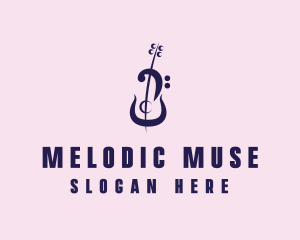 Violin Musical Note logo design