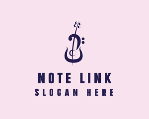 Violin Musical Note logo design