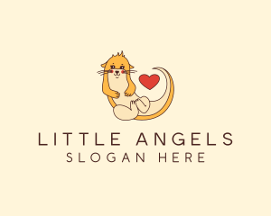 Cute Otter Heart Logo