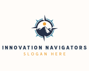 Mountain Navigation Compass logo design