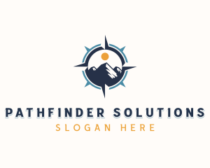 Mountain Navigation Compass logo design