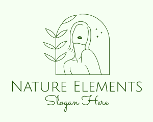 Minimalist Nature Woman logo design