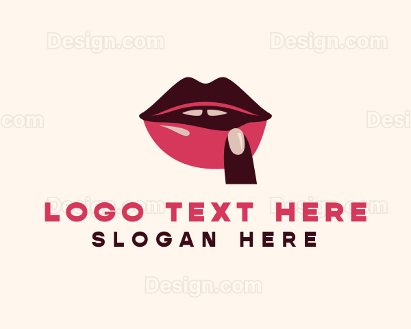 Lip Gloss Finger Mouth Logo