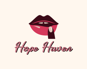 Lip Gloss Finger Mouth Logo