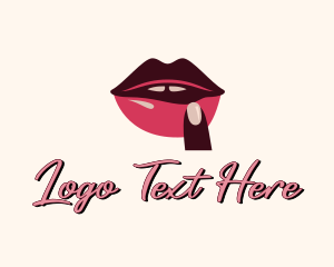 Instagram - Lip Gloss Finger Mouth logo design