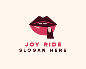 Lip Gloss Finger Mouth logo design