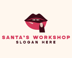 Lip Gloss Finger Mouth logo design