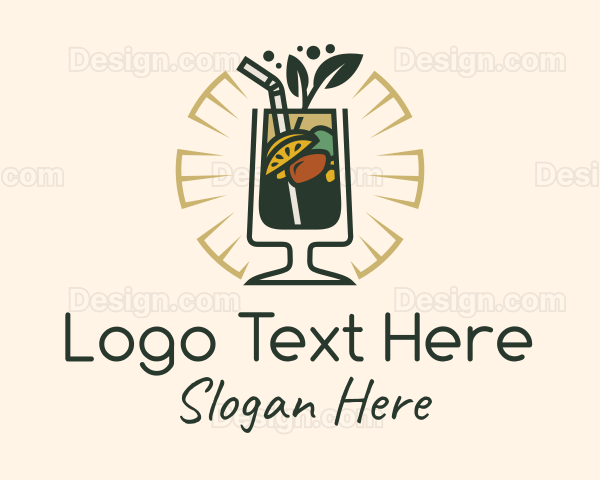 Lemon Tea Juice Drink Logo