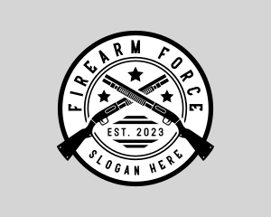 Shotgun Firearm Weapon logo design