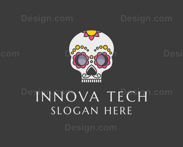 Festive Calavera Skull Logo