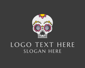 Festive Calavera Skull logo design