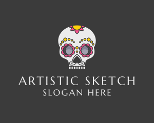 Festive Calavera Skull logo design