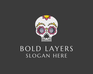 Festive Calavera Skull logo design