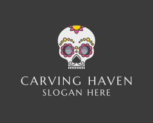 Festive Calavera Skull logo design