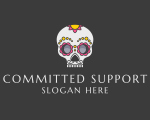 Festive Calavera Skull logo design