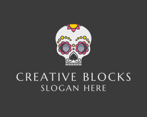 Festive Calavera Skull logo design