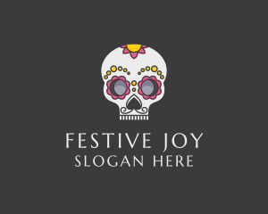 Festive Calavera Skull logo design