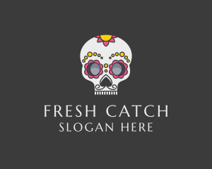 Festive Calavera Skull logo design