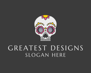 Festive Calavera Skull logo design