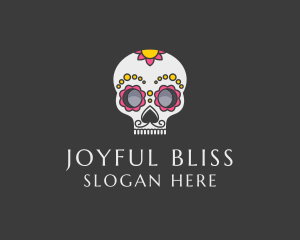 Festive Calavera Skull logo design