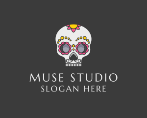 Festive Calavera Skull logo design