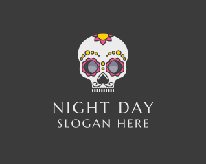 Festive Calavera Skull logo design