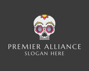 Festive Calavera Skull logo design