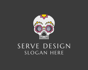 Festive Calavera Skull logo design