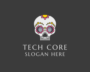 Festive Calavera Skull logo design