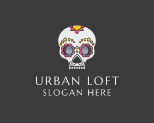 Festive Calavera Skull logo design