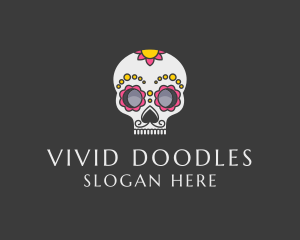 Festive Calavera Skull logo design