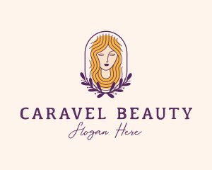 Floral Beauty Woman logo design