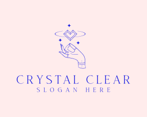 Spiritualism Crystal Heart logo design