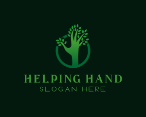 Hand Tree Nature logo design